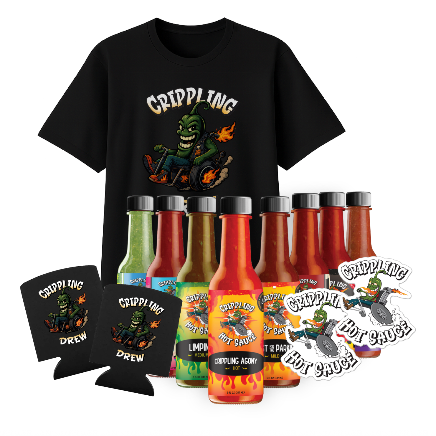 Holiday Bundle - 12 Bottles + T-Shirt + $10 Gift Card + 2 Koozies + 2 Stickers