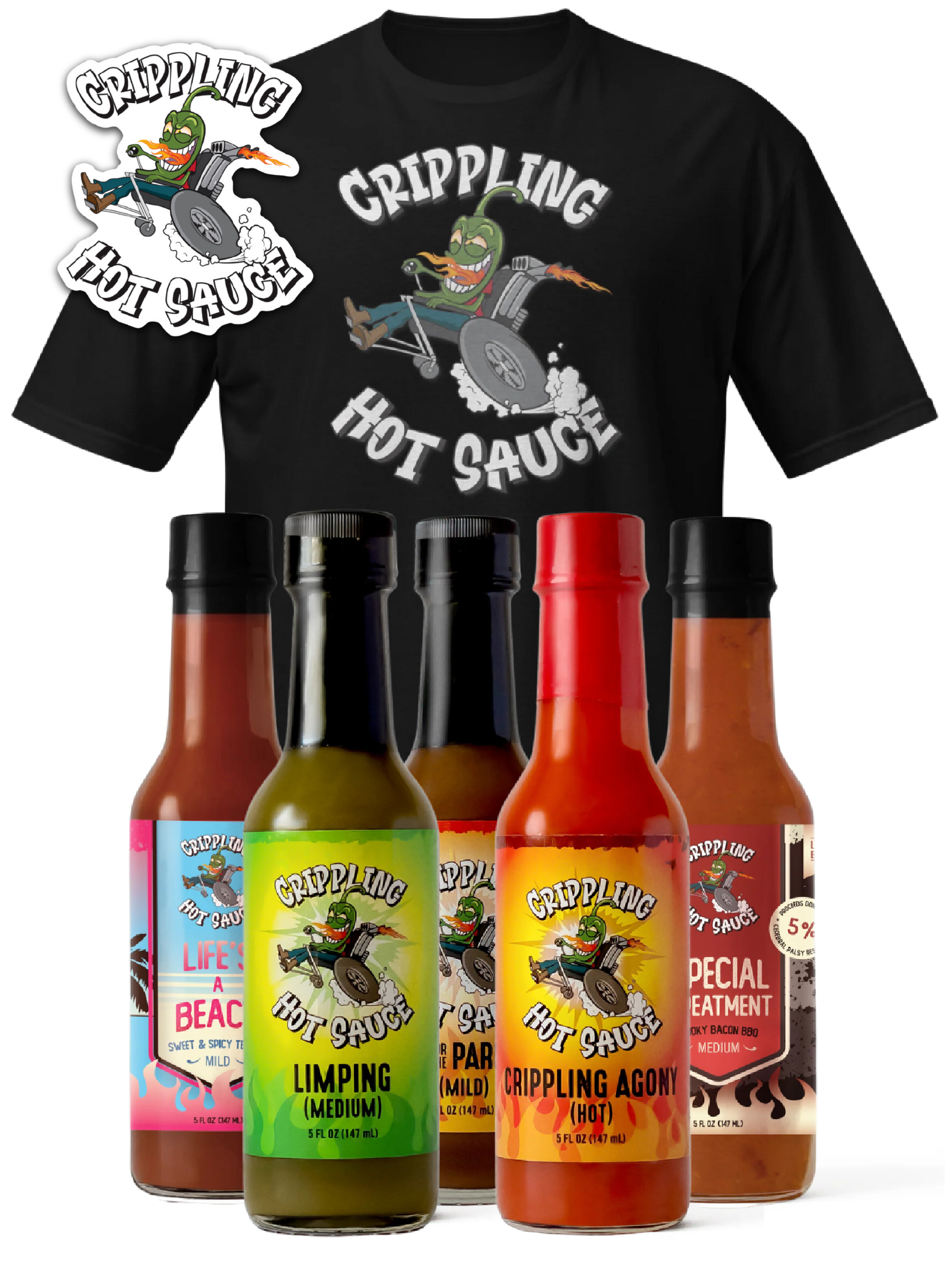 Crippling Decisions Kit - Hot Sauce + Swag + $10 Gift Card