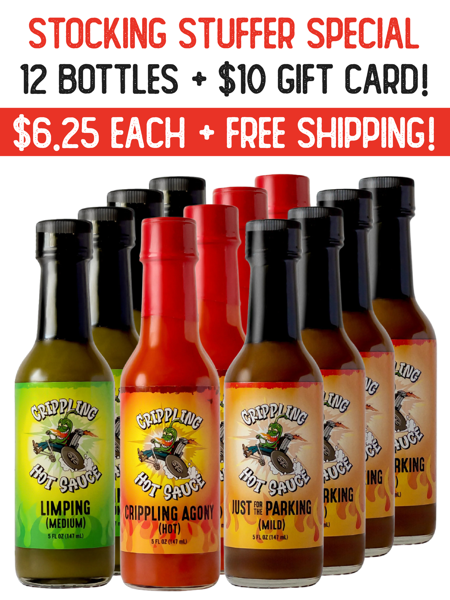 Stocking Stuffers – 12 Bottles + $10 Gift Card!