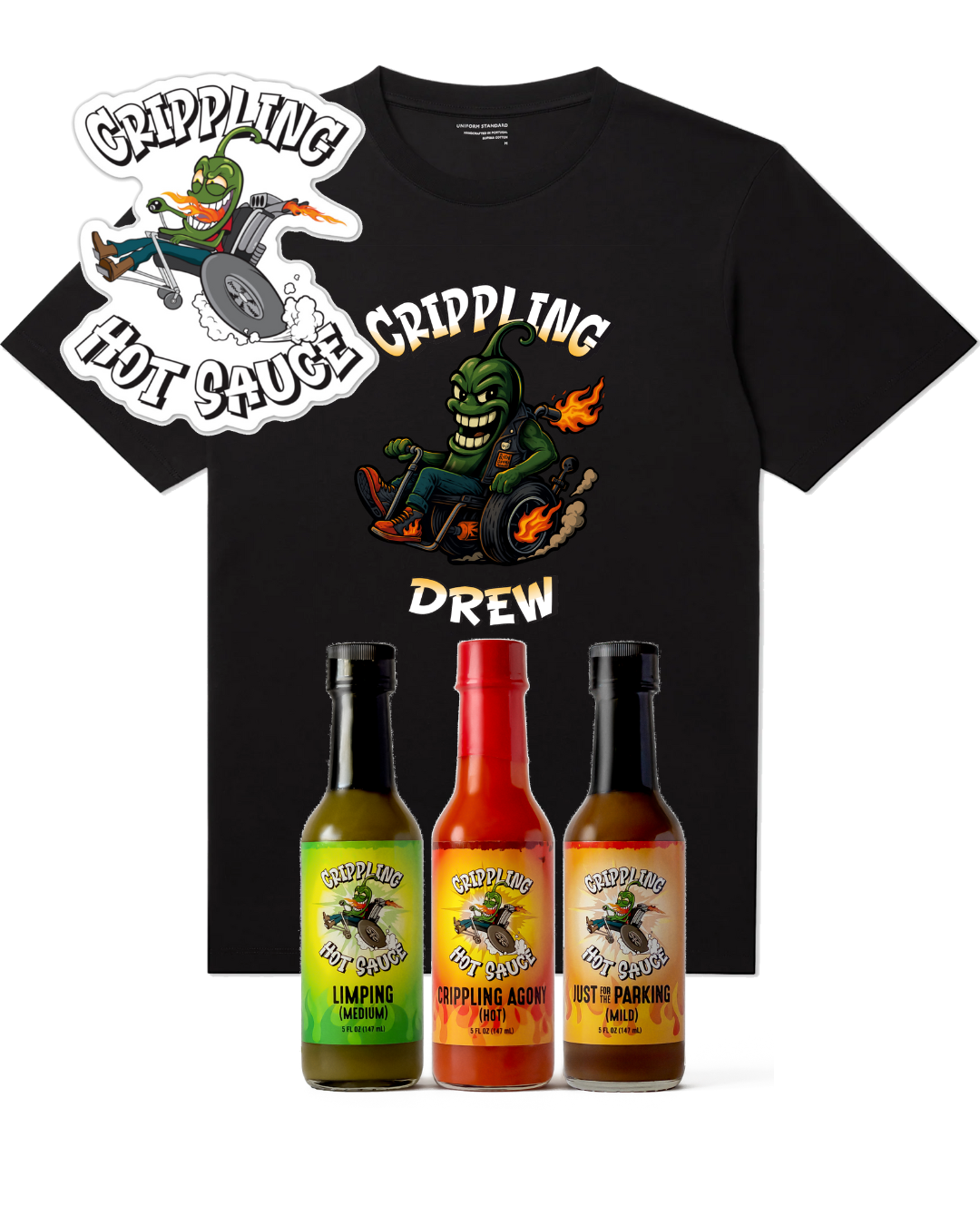 Triple Cripple Kit - Hot Sauce + Swag + $10 Gift Card